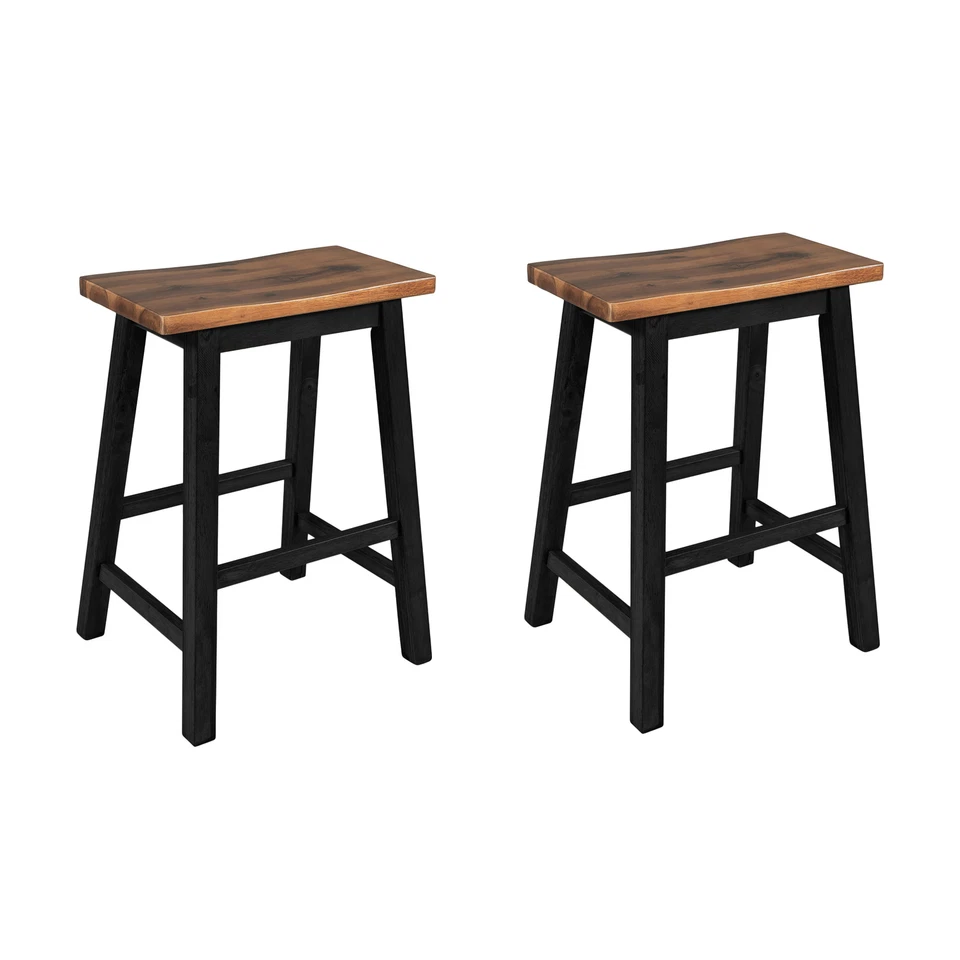 Set of 2 Bar Stools 23.6" Height Bar Chairs Dining Kitchen Breakfast Bar Stools - Image 3 of 4