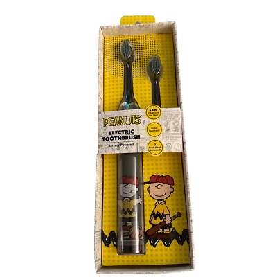 Peanuts Electric Toothbrush, 2 Brush Heads, Battery Powered, Charlie ...