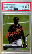 ALYSSA NAKKEN * PSA 10 +10 AUTO * 2020 TOPPS NOW ROOKIE 1ST FEMALE MLB COACH ST2