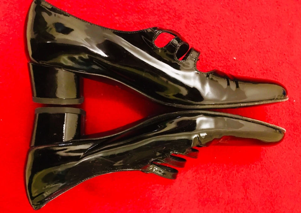 Authentic Amalfi by Rangoni vintage black patent leather heels sz 7.5 - Image 2 of 4