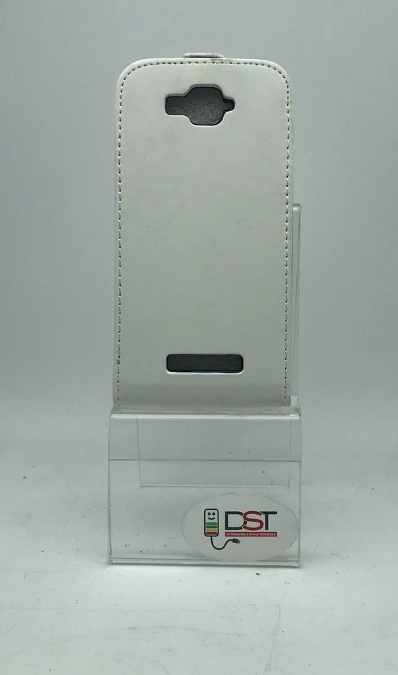 Cover Case FLIP Verticale per Alcatel Pop C7 Bianca Pelle - Immagine 3 di 4