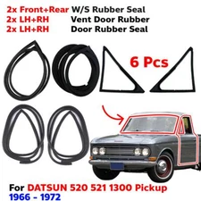 Windshield F+R Door Vent Rubber Set 6 Fits Datsun 1300 2D 520 521 Pickup 66-72