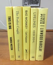 DECOR Book lot 5 Library Shelf Display Interior Prop Sunshine Yellow-Black Text