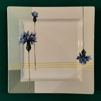 Studio Nova CD208 Blue Bonnet Dinner Plate, 10-1/4'' Square, multicolor