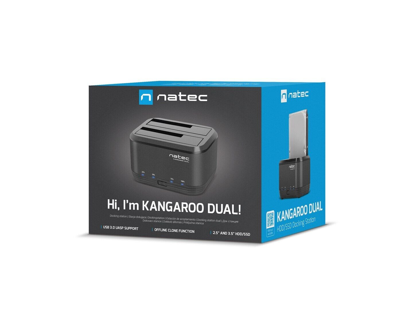 Natec NSD-0955 - Docking Station Kangaroo Dual USB 3.0 Sata 2.5''/3.5'' HDD