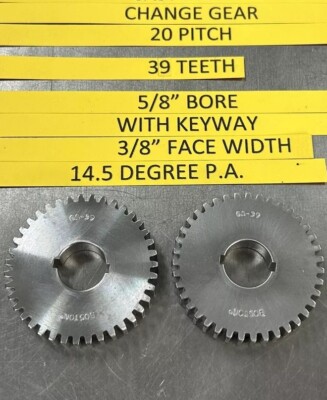 QTY 1 BOSTON GEAR GA39 STEEL CHANGE GEAR 20 PITCH 39 TEETH 5/8  BORE