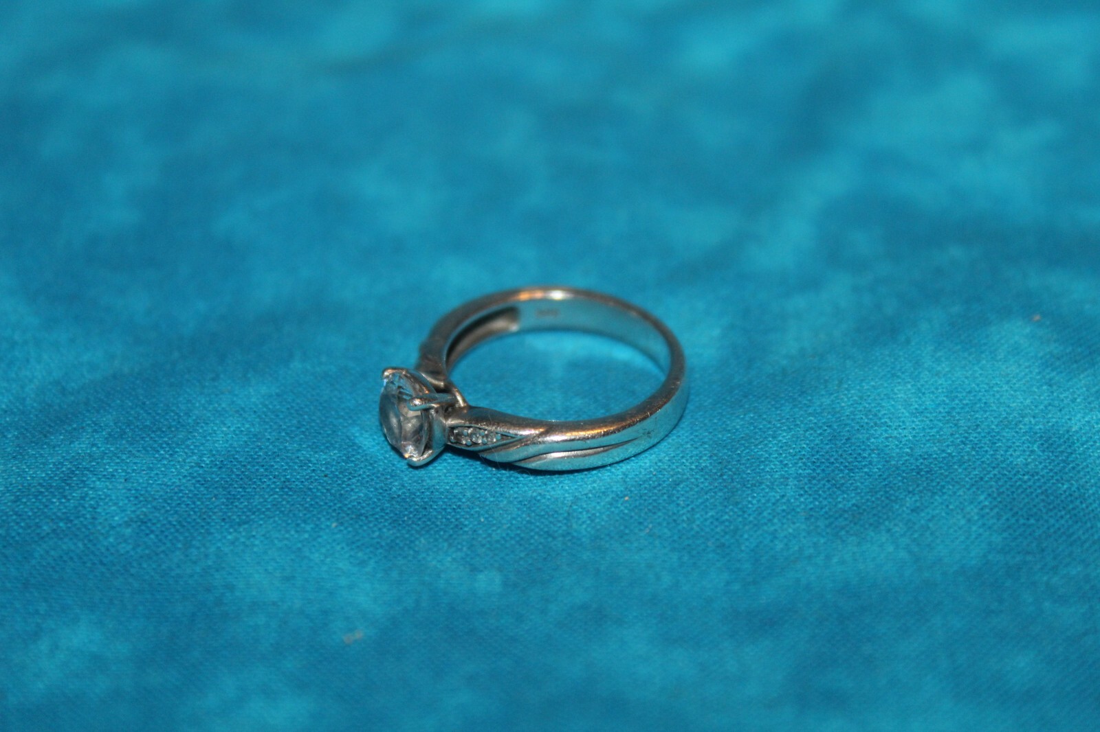 Solitaire Sterling Silver Ring - image 5