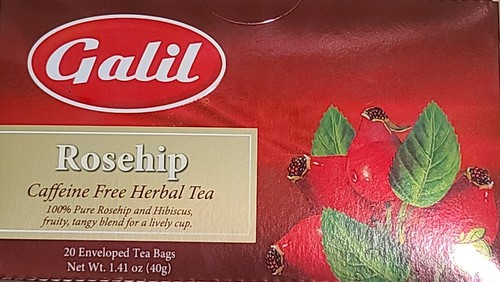 Galil Caffeine Free Herbal Tea Rosehip 20 Enveloped Tea Bags NON GMO - 第 2/3 張圖片