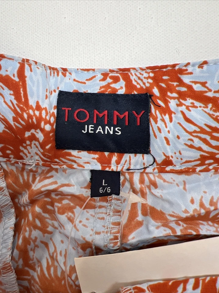 Tommy Jeans Cierre y Cordón Bolsillo Board Shorts Para Hombres L Naranja Azul Nuevo con Etiquetas $49 Foto 4 de 4