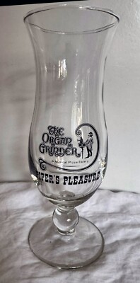 VINTAGE: The Organ Grinder A Musical Pizza Eatery Pipers Pleasure GLASS - 1980s
