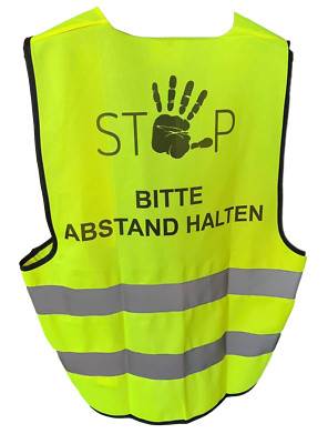 Safety vest high visibility vest printed with please keep your distance