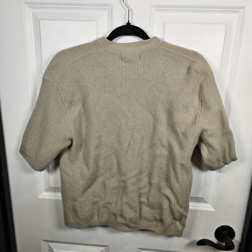 Pendleton 100% Virgin Wool Grey Womens Short Sleeve Button Cardigan Size Medium - Picture 3 of 6