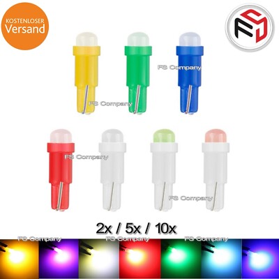 2/5/10x LED SMD COB T5 W1,2W Farbe nach Ihrer Wahl Tachobeleuchtung 12V