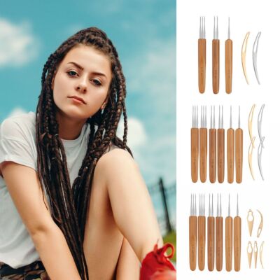 Bamboo Crochet Dreadlock Hook Needle Dread Tool Braiding Hair
