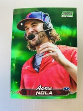 Aaron Nola 2024 Topps Stadium Club Chrome Green Refractor #295 Phillies