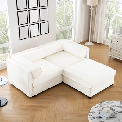 Modular Sectional Sofa Chenille Couch with Storage w/O Ottoman for Living Room