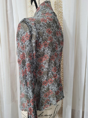 Cárdigan Recortado Cortado Suelto Malla L/S Estampado Floral Topper Para Mujer Grande - Imagen 4 de 14