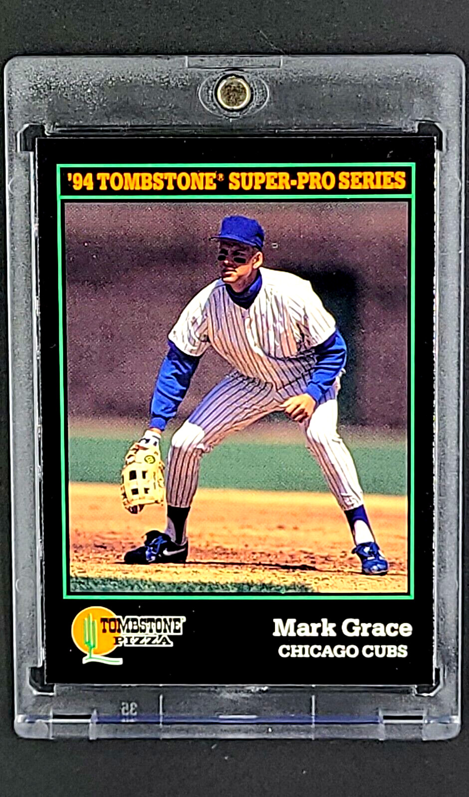 1994 Tombstone Pizza Super Pro Series #6 Mark Grace Chicago Cubs Food Issue Card
