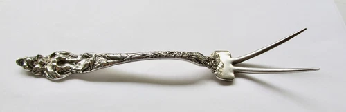 Antique Sterling Nouveau Reed & Barton Les Six Fleurs Potato Fork 7 3/4"