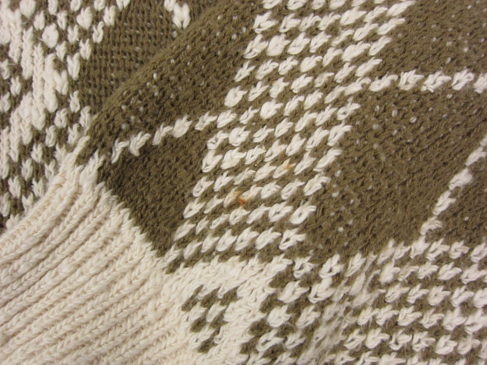 Vintage Trader Bay Sweater Mens Large Green Diamond Made in USA Casual Cotton - Image 4 of 4