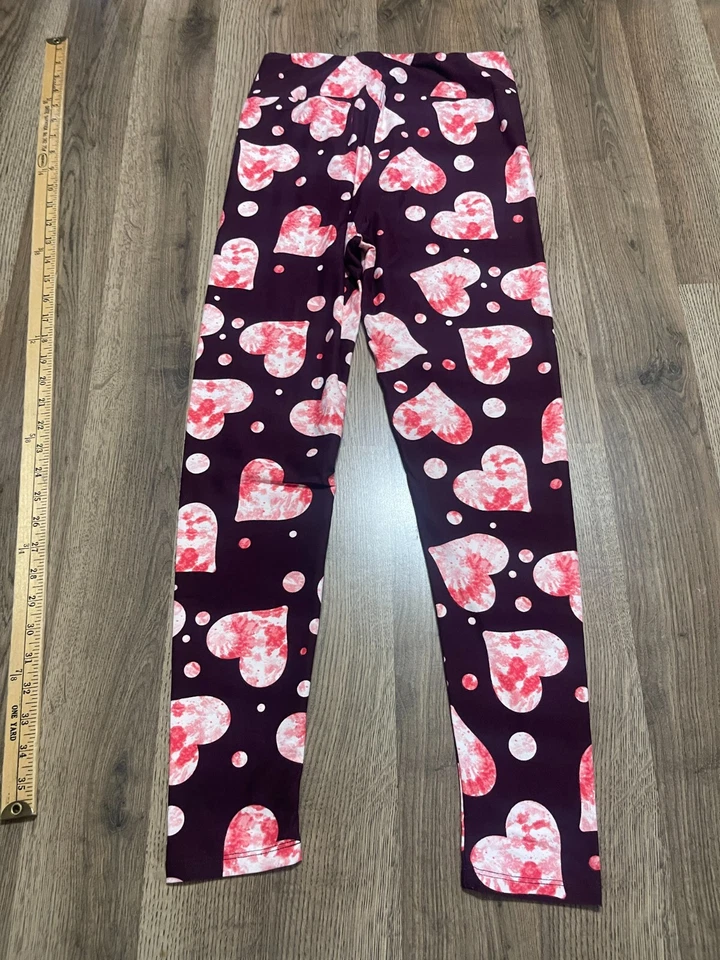 LuLaRoe Pants, Womens One Size, Red Pink, Heart, Pull On, Skinny, Leggings - Image 4 of 4