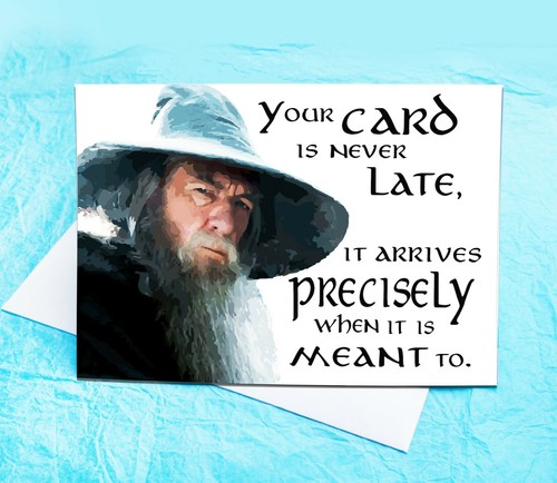 Gandalf, Lord Of The Rings Wizard Birthday Funny Birthday Card KimWestARt - Foto 5 di 10
