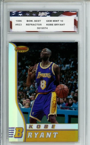 1996 Bowman's Best Refractor #R23 Kobe Bryant AGC 10 Gem Mint Rookie Card Lakers