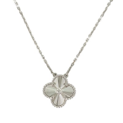 Van Cleef & Arpels Vintage Alhambra White gold diamond Necklace