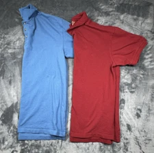 Lot of 2 REDHEAD Polo Shirt Short Sleeve Red & Blue Button Up Men Large preppy