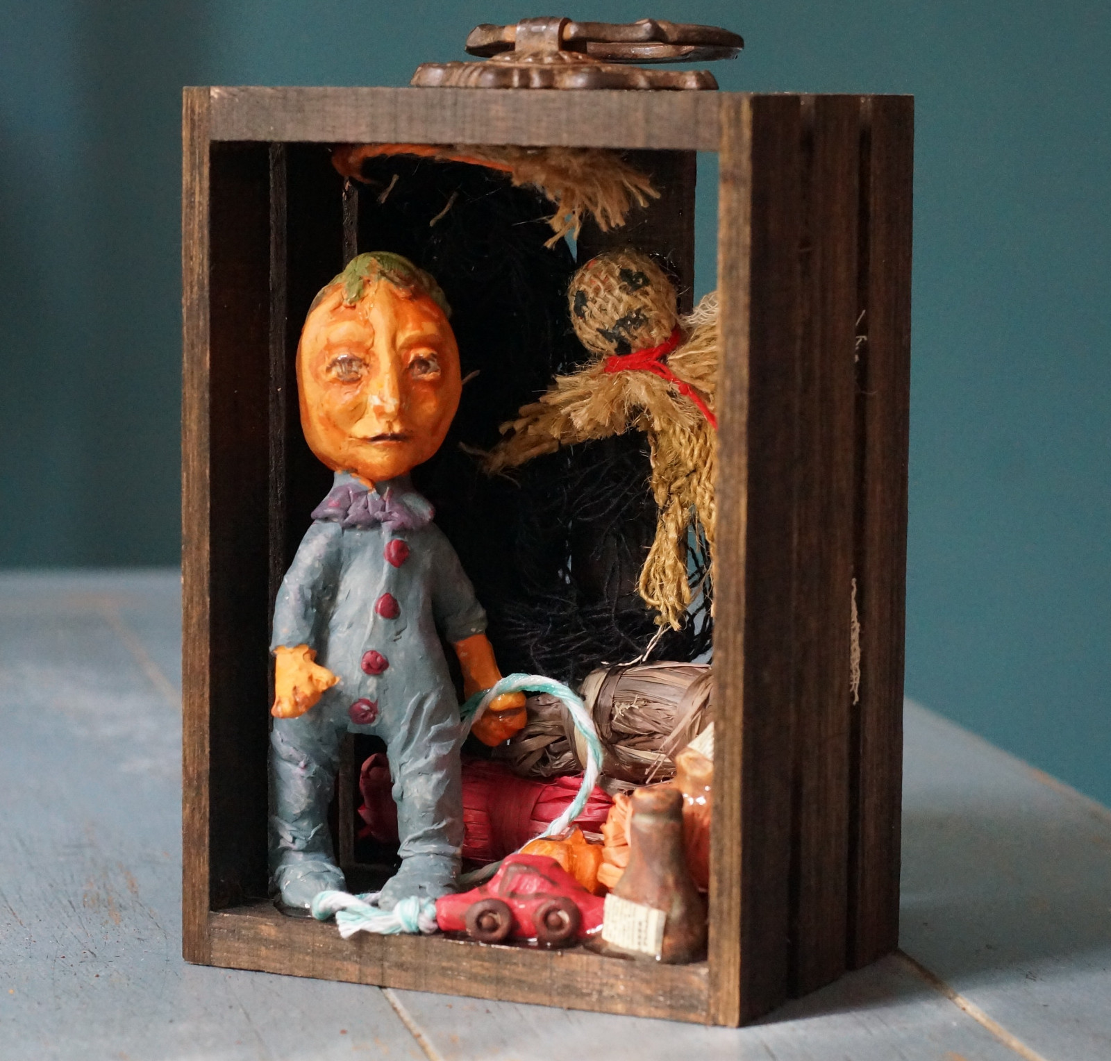 OOAK Rutger Hauer As Pumpkin head Polymer Clay Aassemblage Sculpture OOAK Rutger Hauer As Pumpkin head Polymer Clay Aassemblage Sculpture