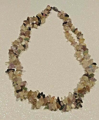 Collana-collier-Necklace-pietre dure quarzo rosa - Imagen 1 de 6
