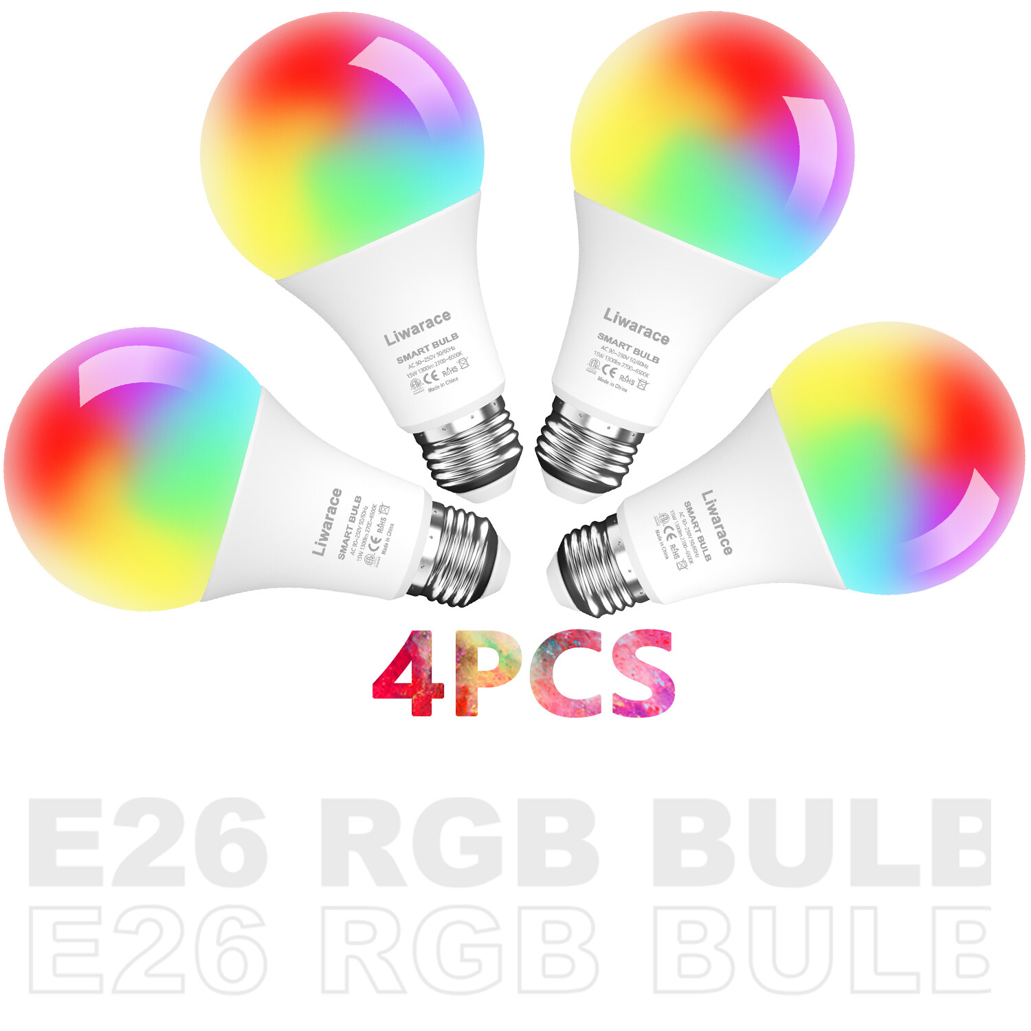 LED Smart Bulb E26 RGB WIFI Bulbs Daylight for Alexa Google Dimmable Night Light-image