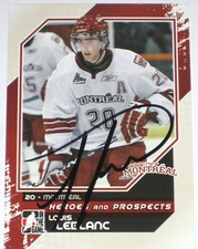LOUIS LEBLANC SIGNED 10-11 ITG PROSPECTS ROOKIE CARD AUTOGRAPH AUTO!!!