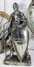 Crusader Knight Sword  Shield Templar Figurine Statue Suit of Armor 7"H