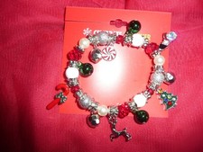 NEW Christmas stretch bracelet with beads, charms, bells