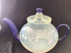 HC Fry Glass - Foval - Tea Pot - Blue