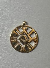 Ometeotl Hunab Ku Duality God of Aztec Mexica Maya 24k gold plated Pendant 11