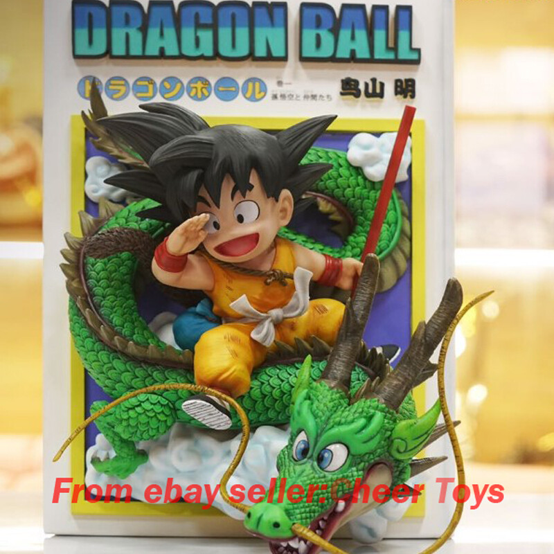 JacksDo Dragon Ball Z Figure Small Goku and dragon Resin Statue