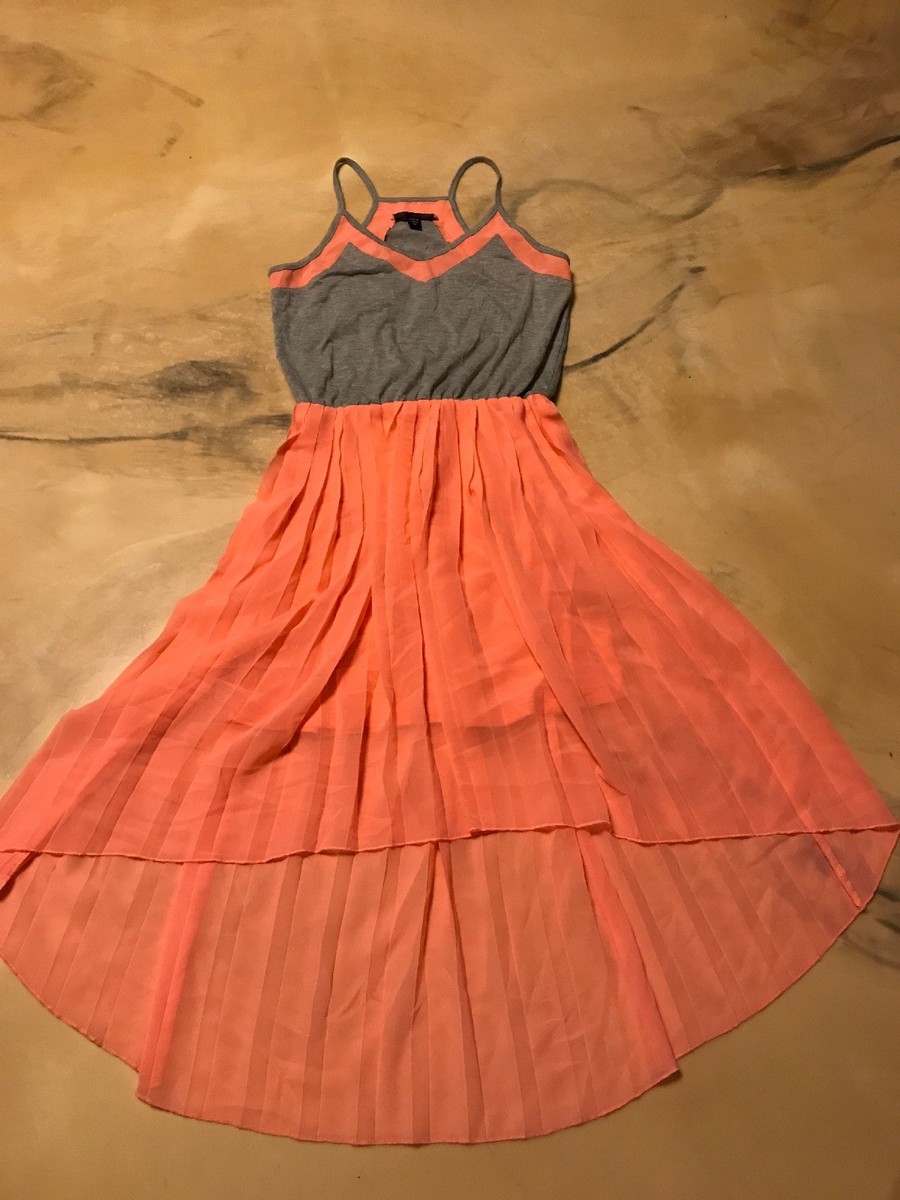 orange and grey dress Leo Meets Virgo Size M Peach Anarkali