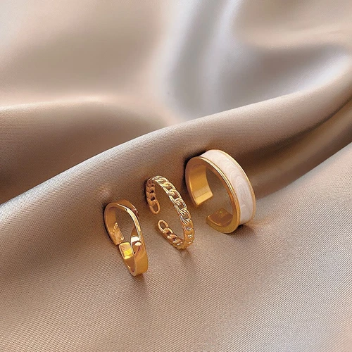 3 /4 pack 925 Sterling Silver Adjustable Open Ring Women Girls Shiny rings