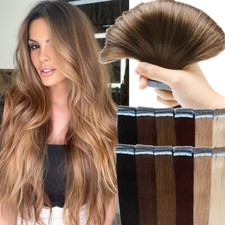 Brazilian 150G Tape In Thick-Glue Human Hair Extensions Remy Skin Weft Full Head