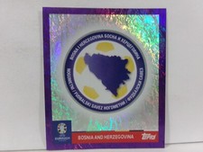 2024 Topps Uefa Euro 2024 Album Stickers Purple Foil Crest Bosnia Herzegovina
