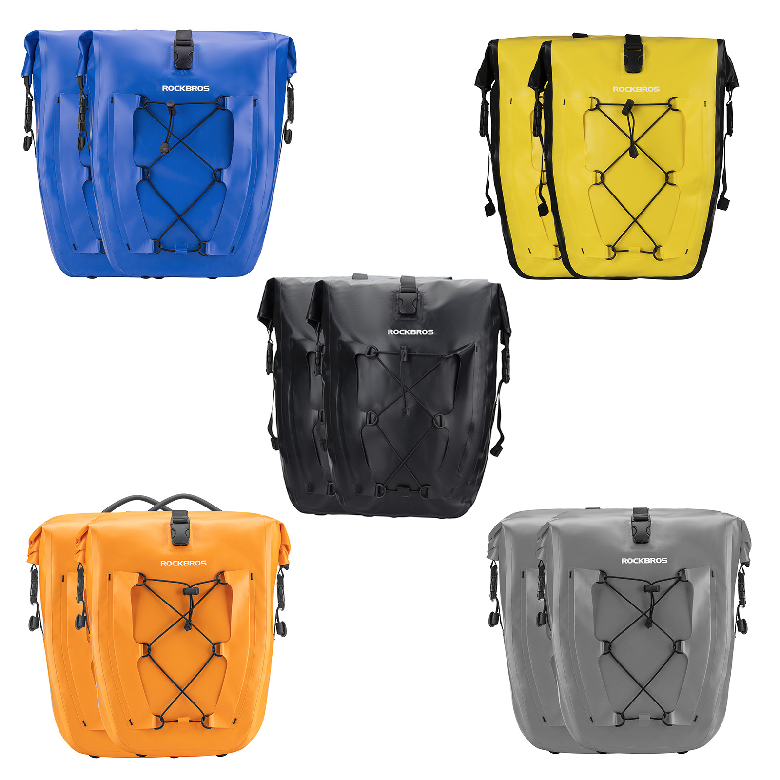 ROCKBROS 2 Pezzi Borsa Portapacchi 100% Impermeabile Borsa Bici 25-32L Borsa