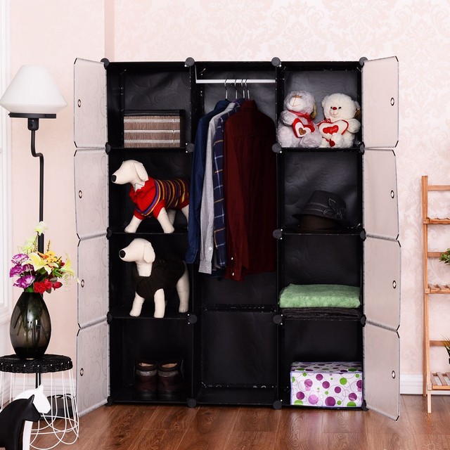 12 Cubes Portable Closet Storage Organizer Clothes ...