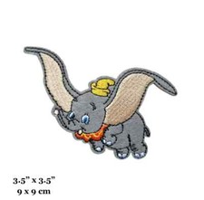 Dumbo Personaje de Película de Dibujos Animados Bebé Elefante Volando Bordado Hierro En Parche