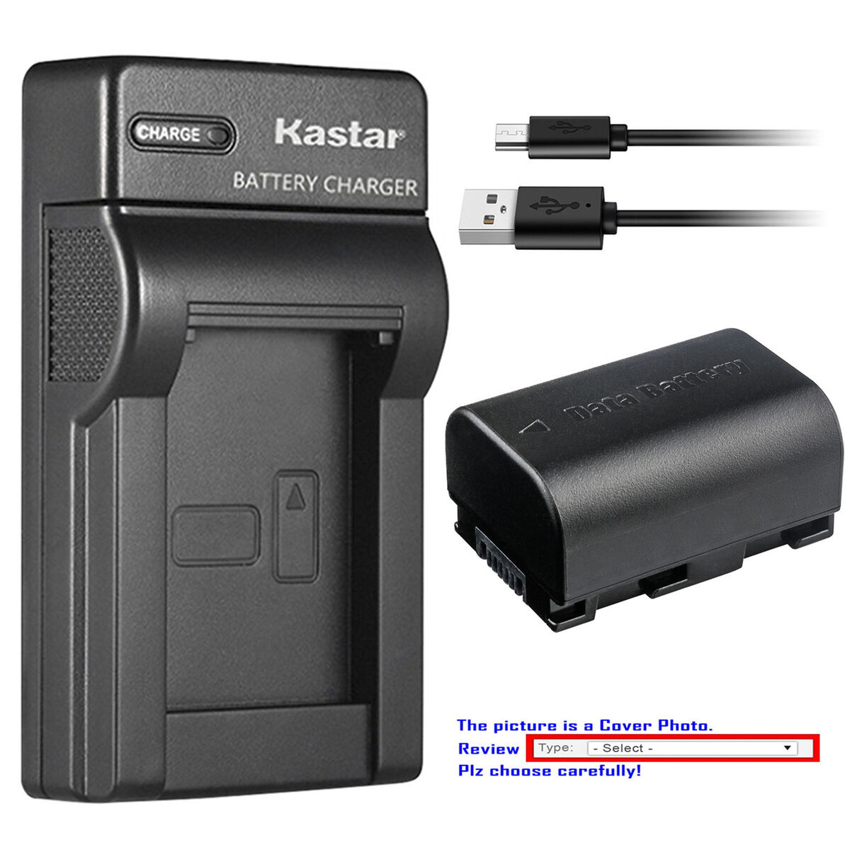 Kastar Battery Slim Charger for JVC BN-VG107 JVC Everio GZ-EX270