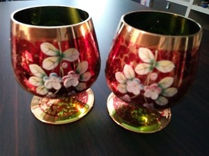Wholesale Us Cheap Online Czech Bohemian Green Gold Ruby Crackle Enamelled Wine Glasses Goblets 3 5 Pair Great Discounts Of Up To 40 Indexgrupo Com Br