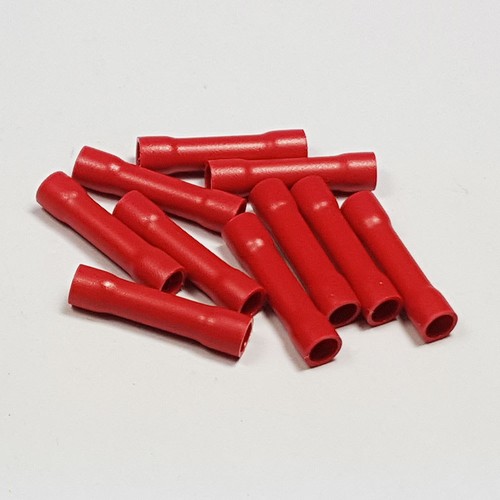 Fully Insulated Red Straight Butt Connector Terminals Crimp Electrical Terminal - 第 2/3 張圖片