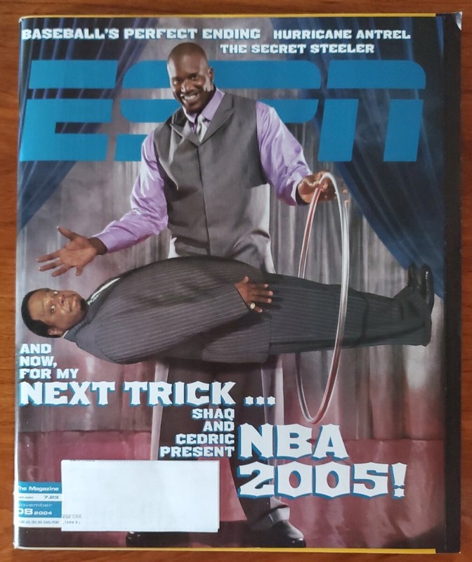 SHAQUILLE O'NEAL & CEDRIC THE ENTERTAINER ESPN MAGAZINE 8 NOV 2004 + HINES WARD