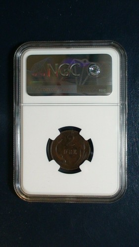 1875 CS DENMARK TWO ORE NGC AU55 BN 2O Coin PRICED TO SELL RIGHT NOW! - Picture 3 of 4